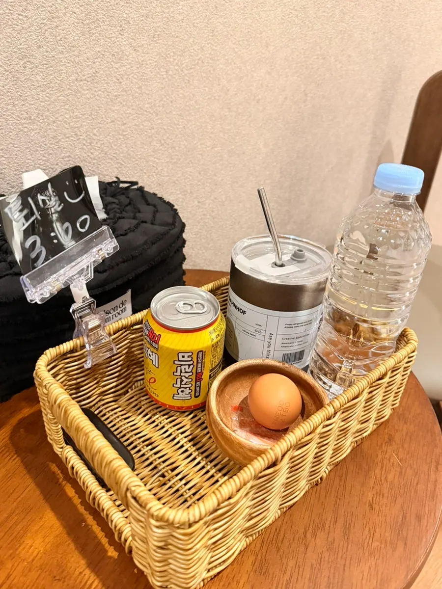 Prepared water, sikhye and grilled egg