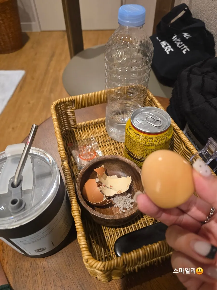 프라이빗 사우나에 준비된 식혜와 얼음물