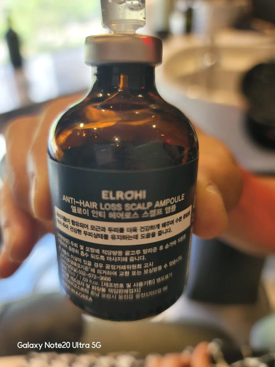 Scalp ampoule bottle used during the care