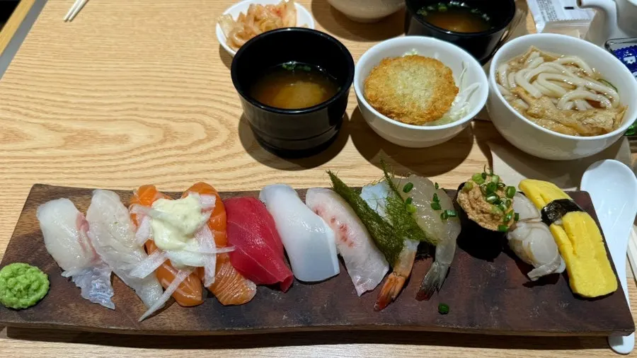 Plate of Ganghan Special Sushi with many varieties