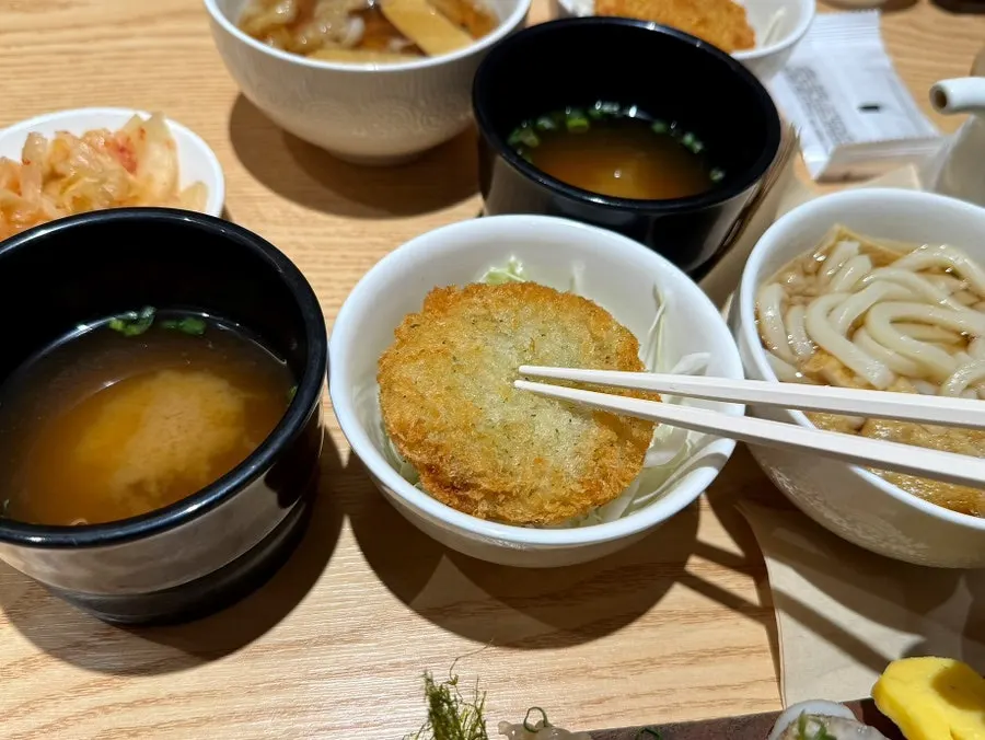 Seafood croquette served as part of the set
