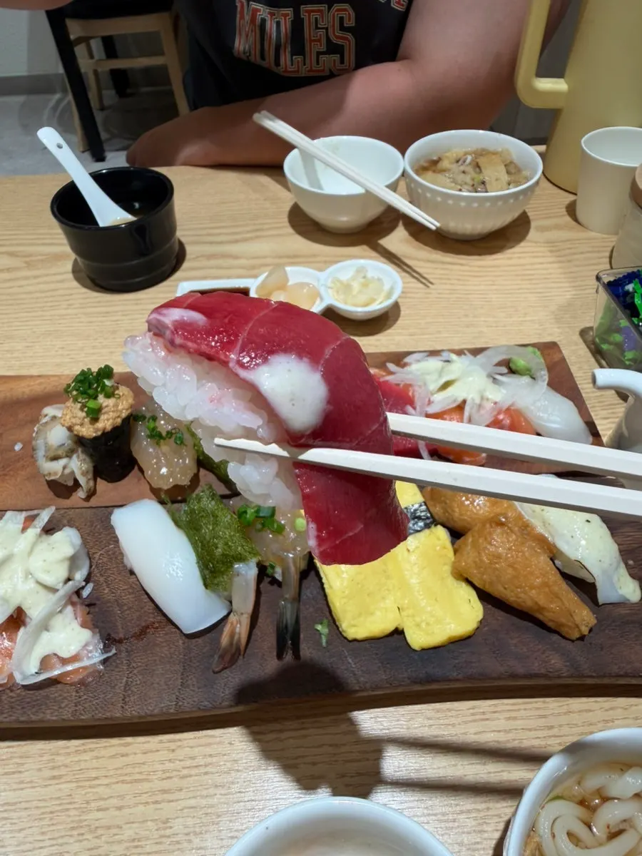Sushi including tuna and flounder