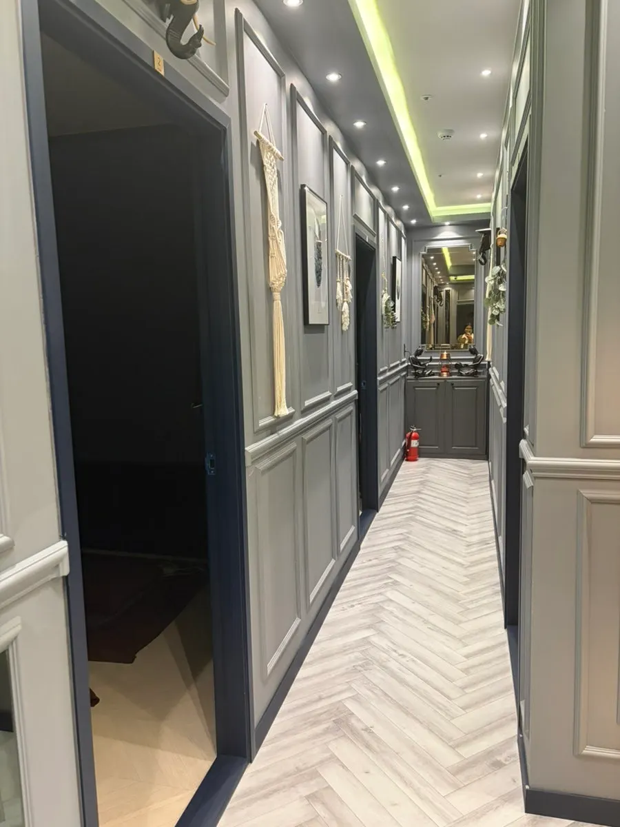 Hallway leading to the private treatment rooms