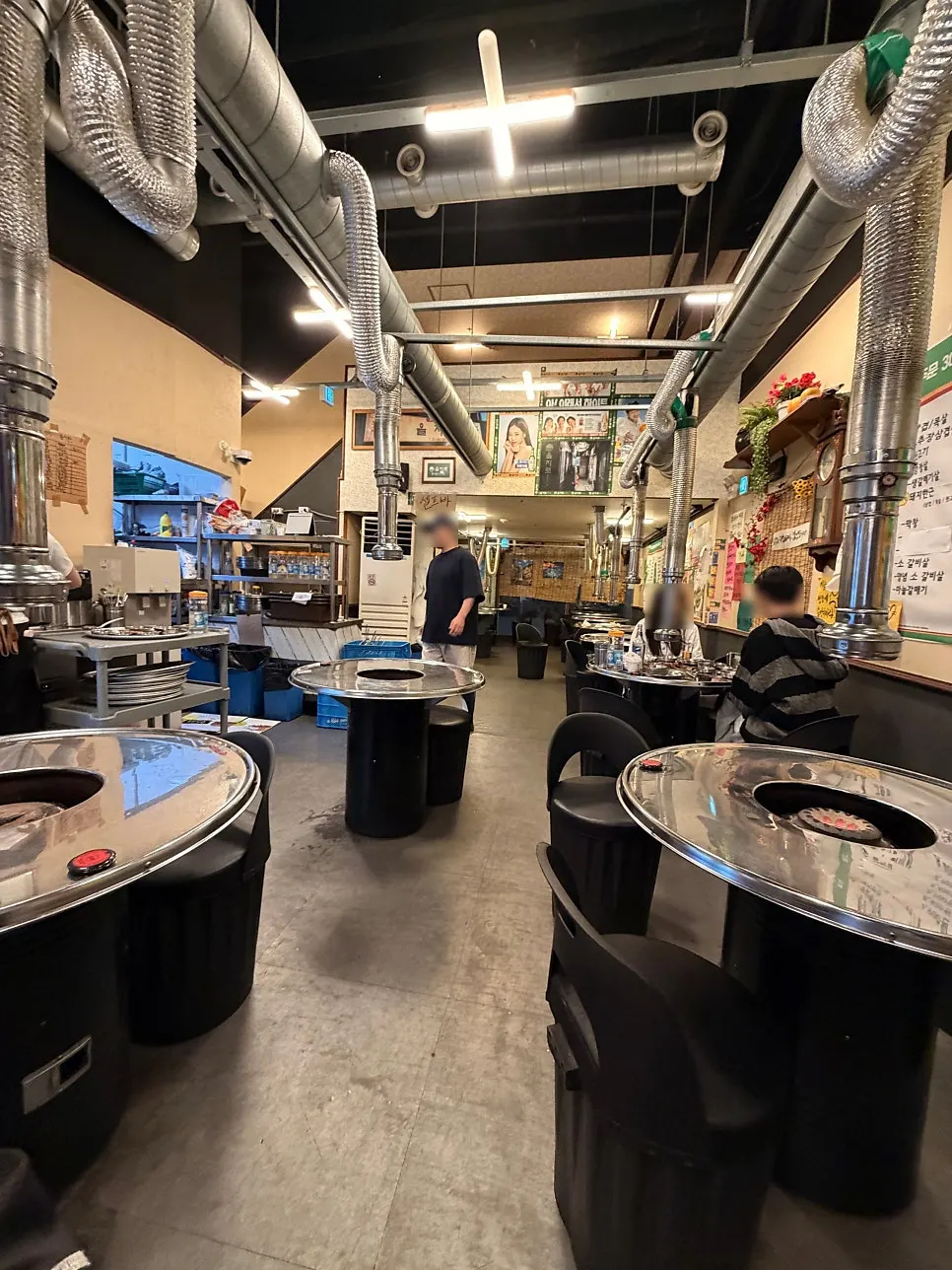 Indoor round table seating for four