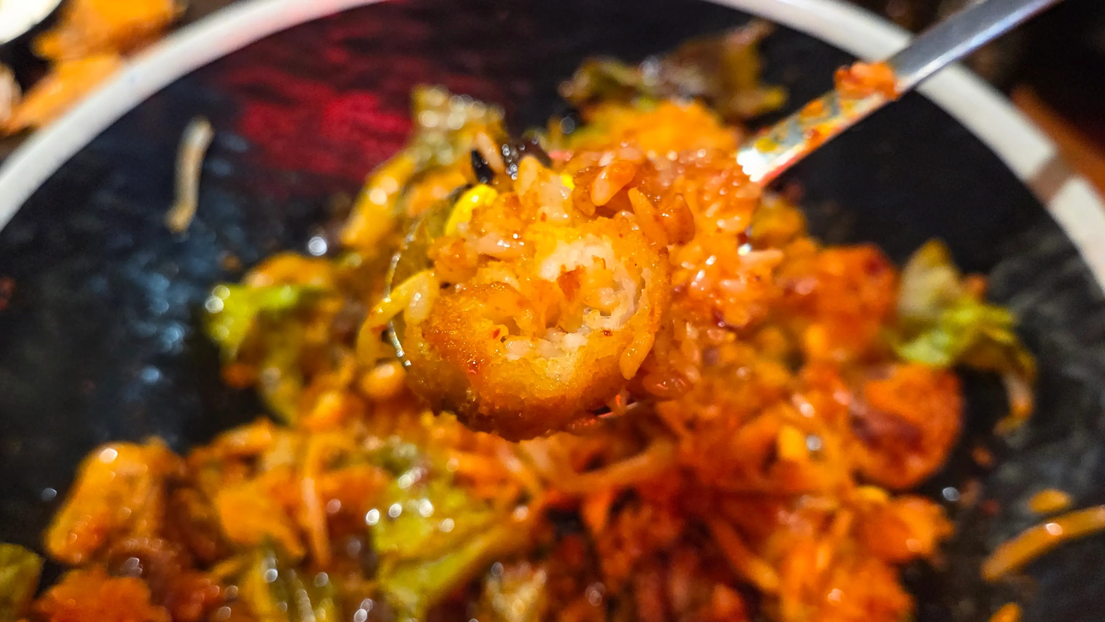 Plump jjukkumi with bibimbap