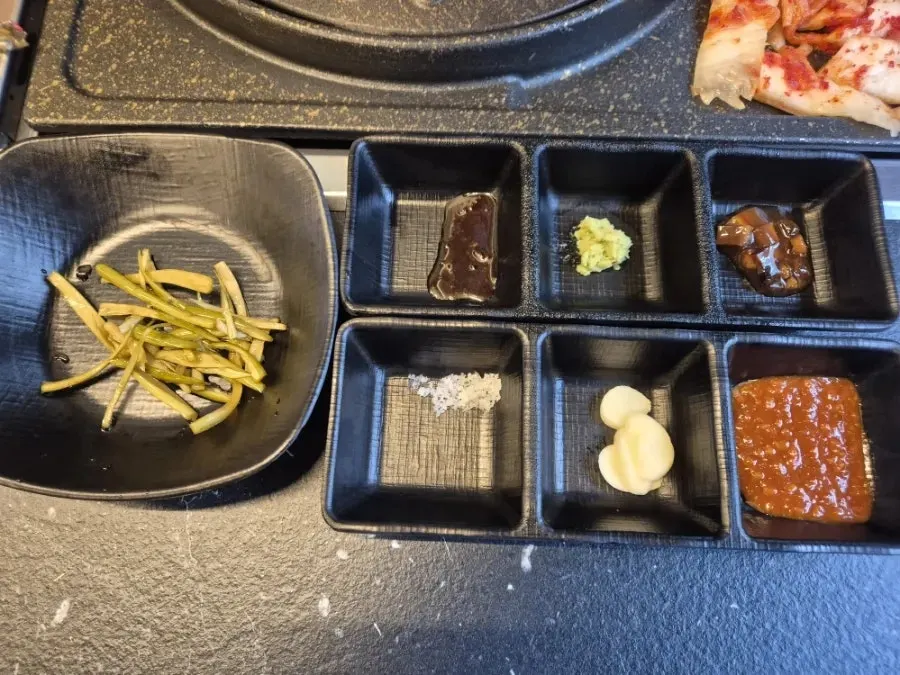Pork and accompaniments ready for the grill