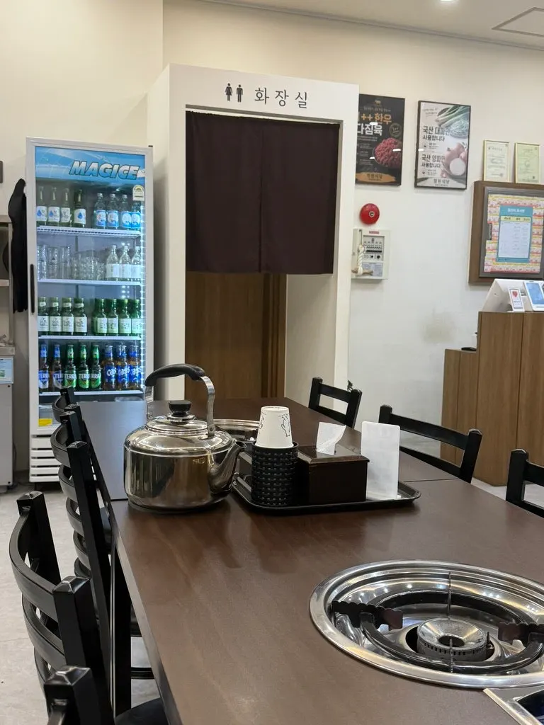 Seating and tables inside the restaurant