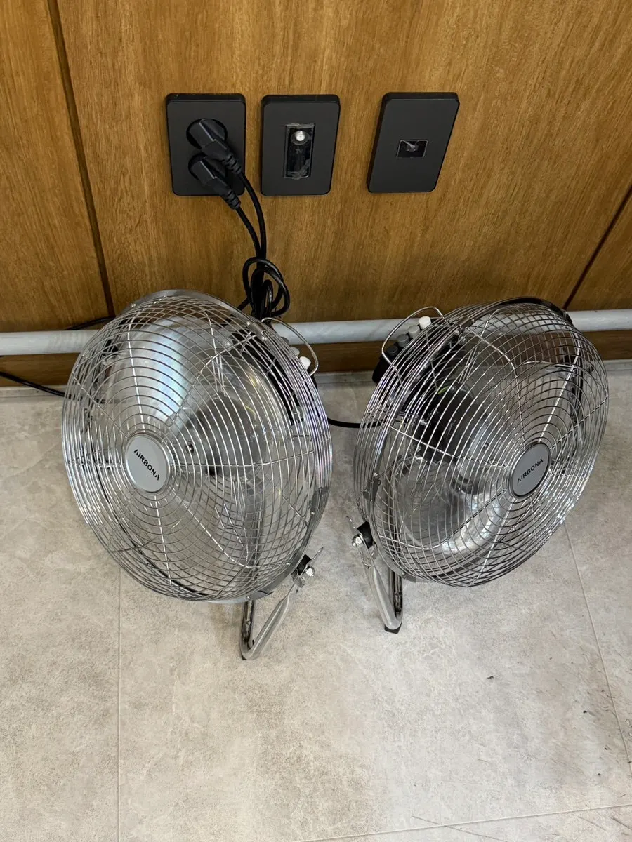 Baby chair and fan set up inside the restaurant