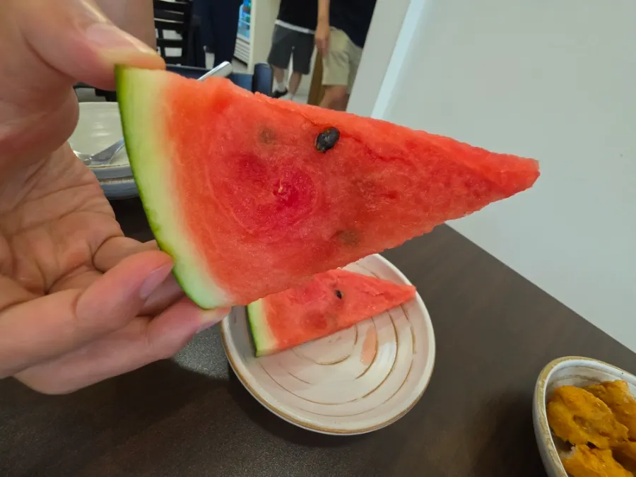 후식으로 나온 수박