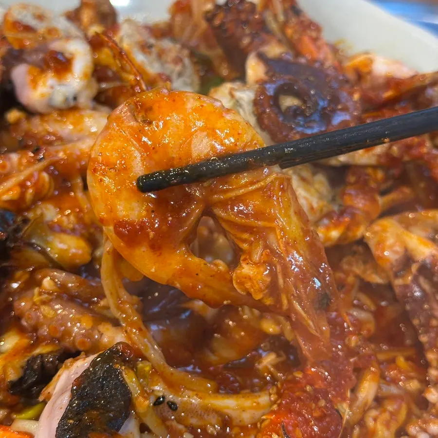 Seafood stew with octopus and crab