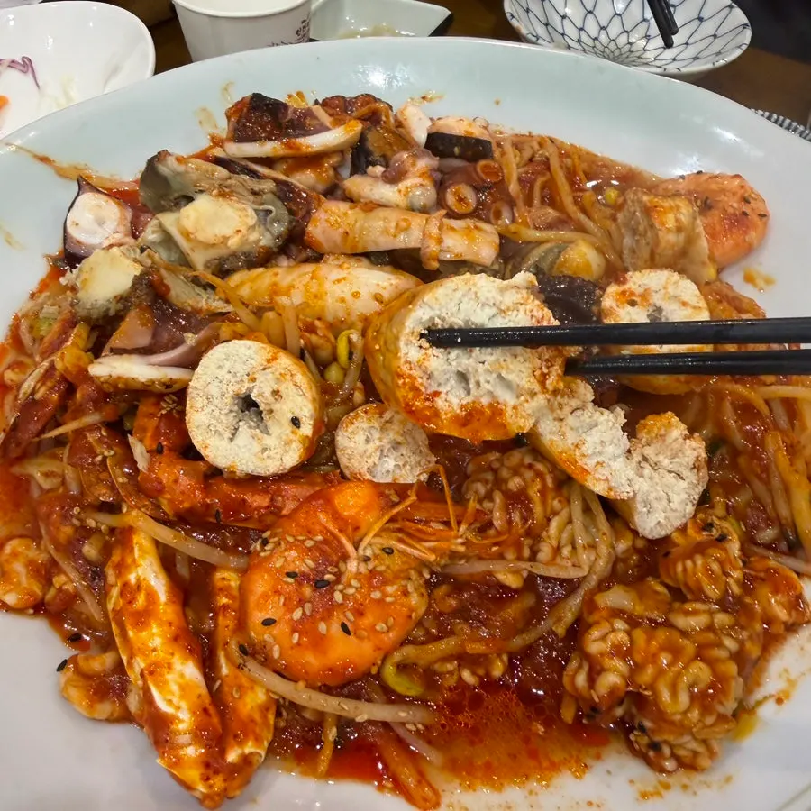 Large, hearty roe from the seafood stew