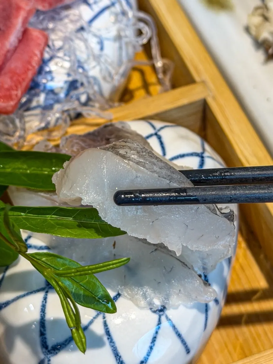 Close-up of bluefin tuna sashimi