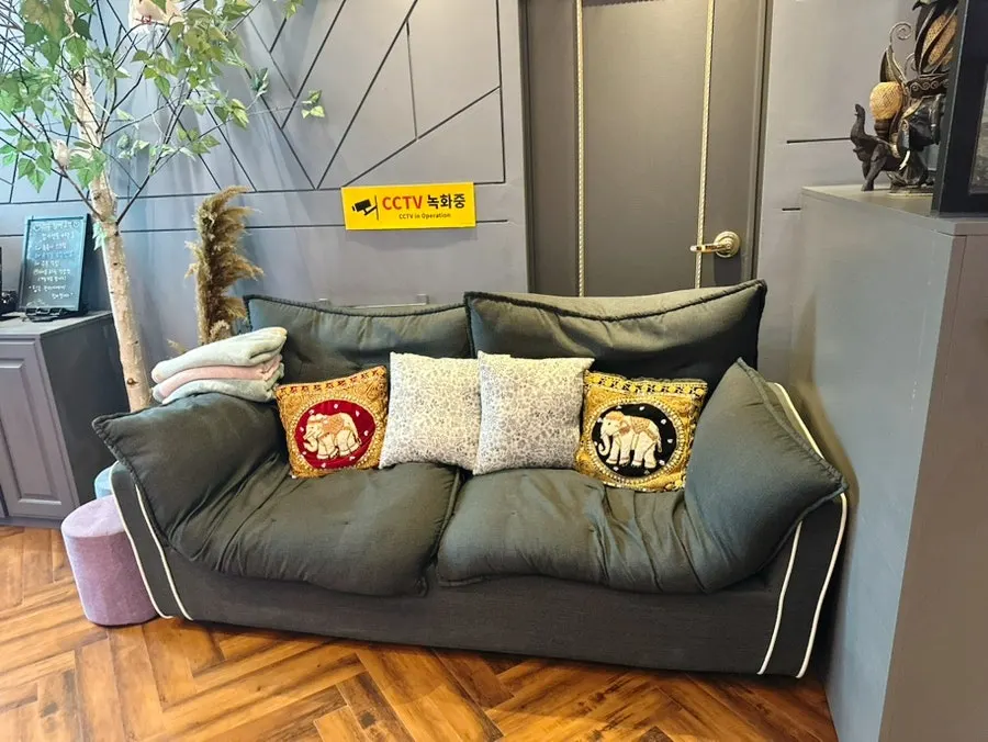 Cozy sofa in the waiting area
