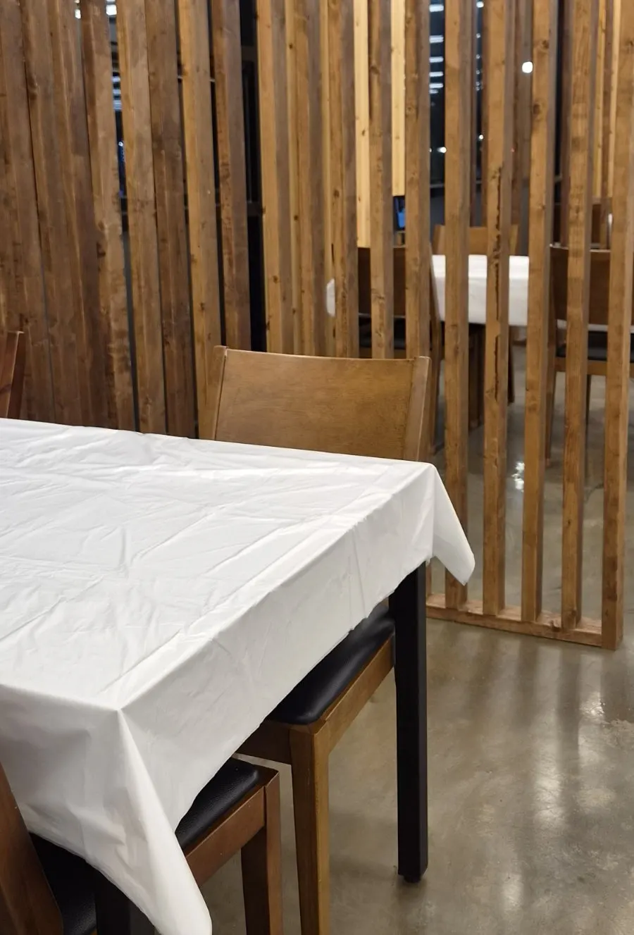 Divided seating area with epoxy flooring