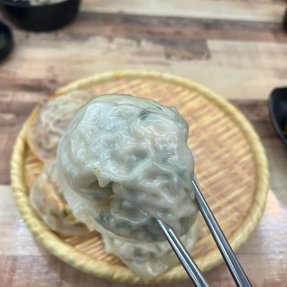 Kimchi dumpling packed with filling