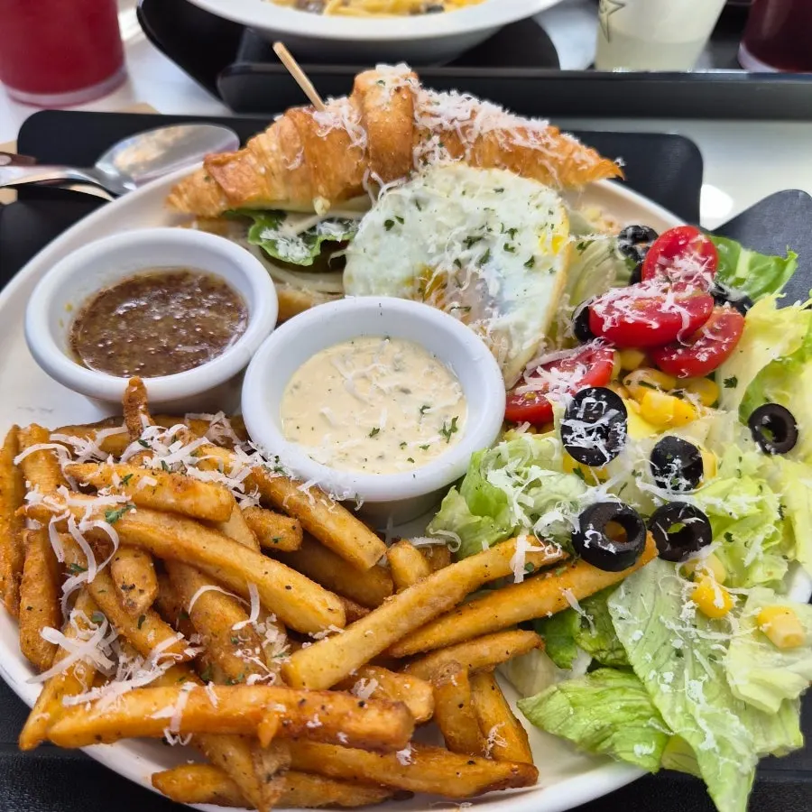 Croissant sandwich set at Pino Cafe