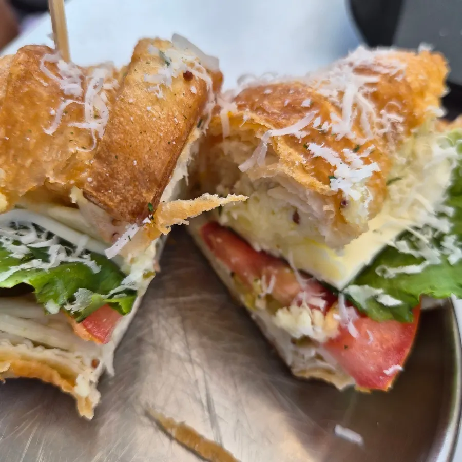 Crisp croissant sandwich