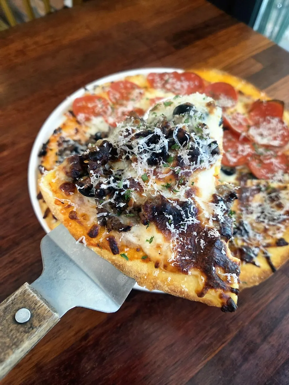 Half-and-half bulgogi pepperoni pizza