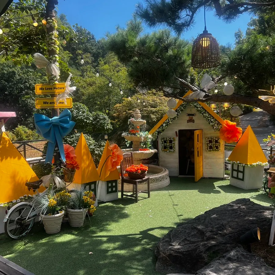View of Pino Cafe's outdoor lawn