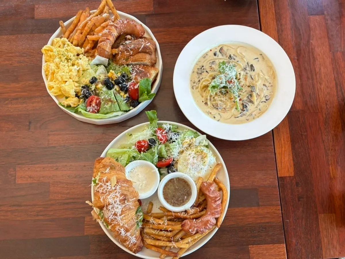 Brunch and pasta ordered at Pino Cafe