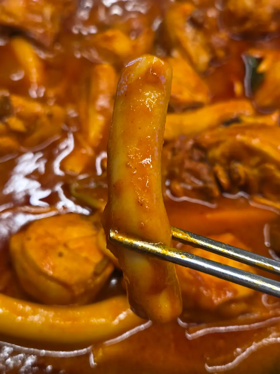 Chicken leg simmered on low heat