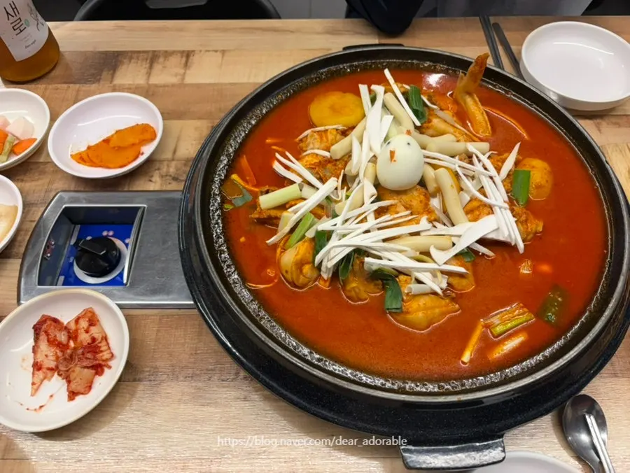Red-sauced chicken stew with chick-shaped eggs