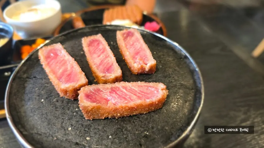 미니화로로 굽는 규카츠