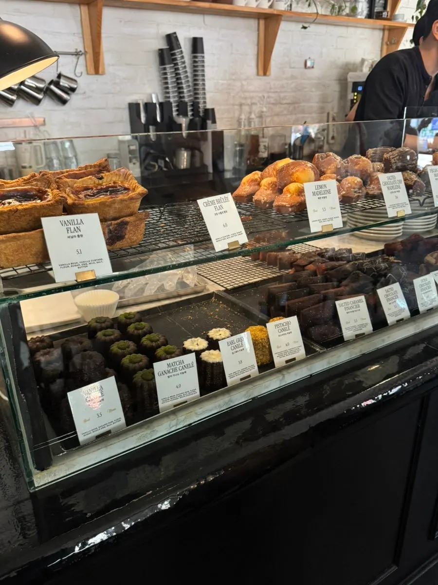 Pastry display shelf at Brewers Coffee