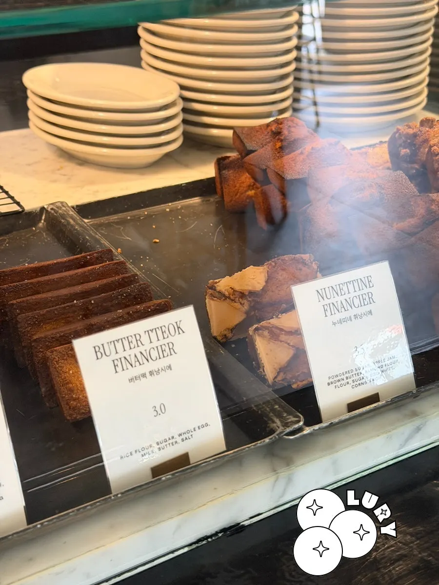 Financier varieties displayed in the Brewers Coffee showcase