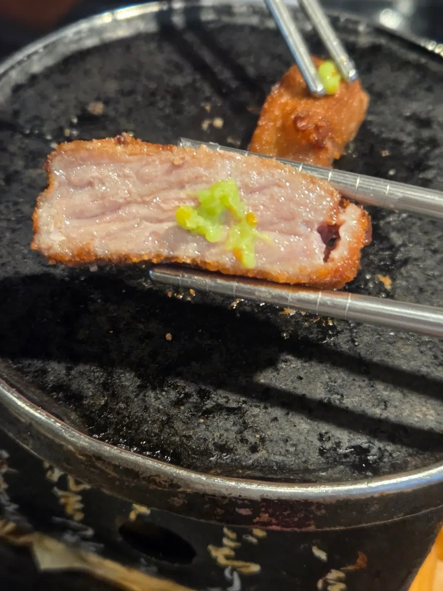 Gyukatsu dipped in special soy sauce