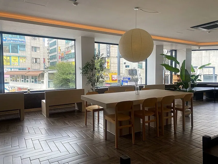 View of the café near the ordering counter