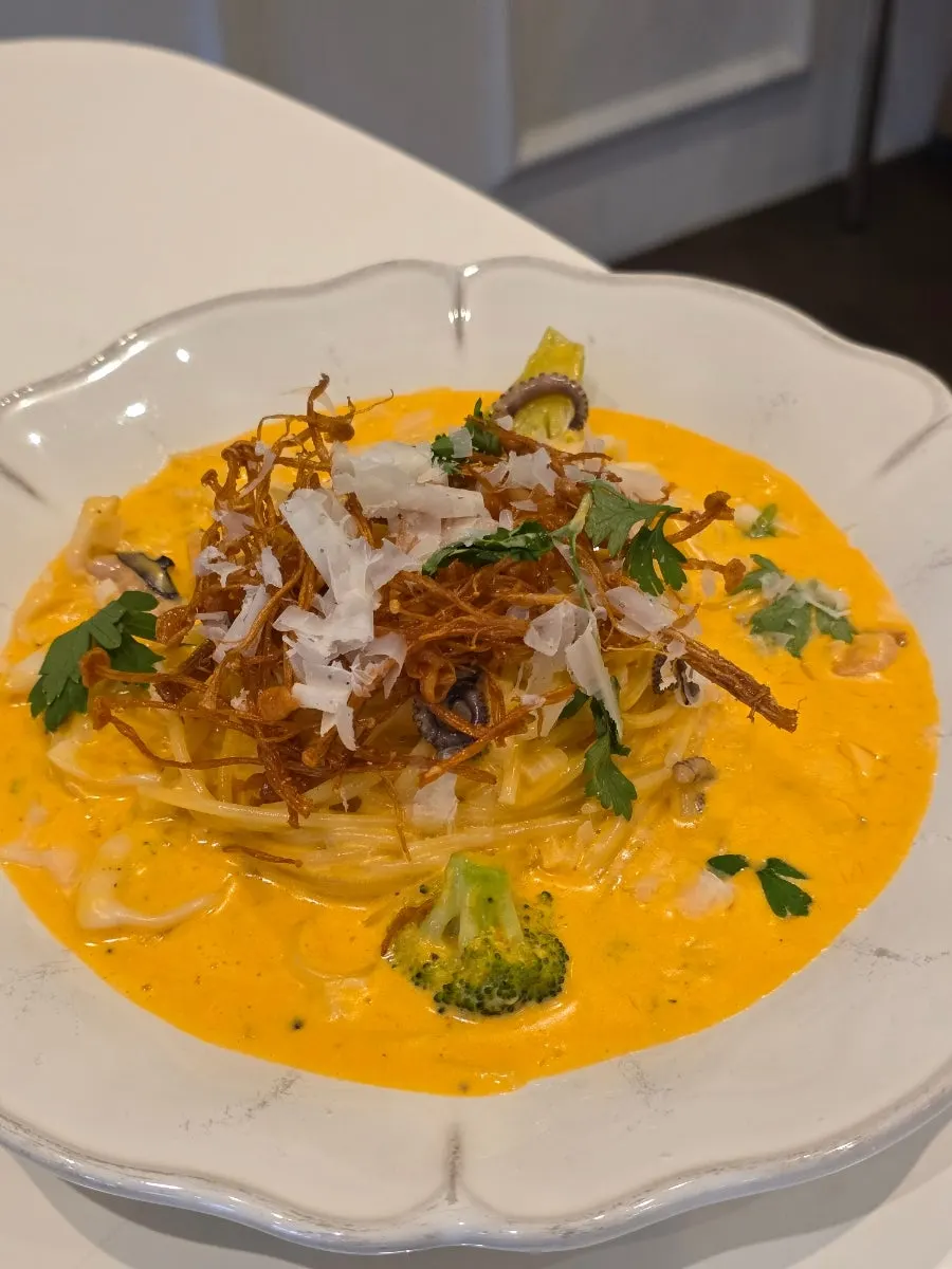A plate of rosé pasta at Napoli Shinbu