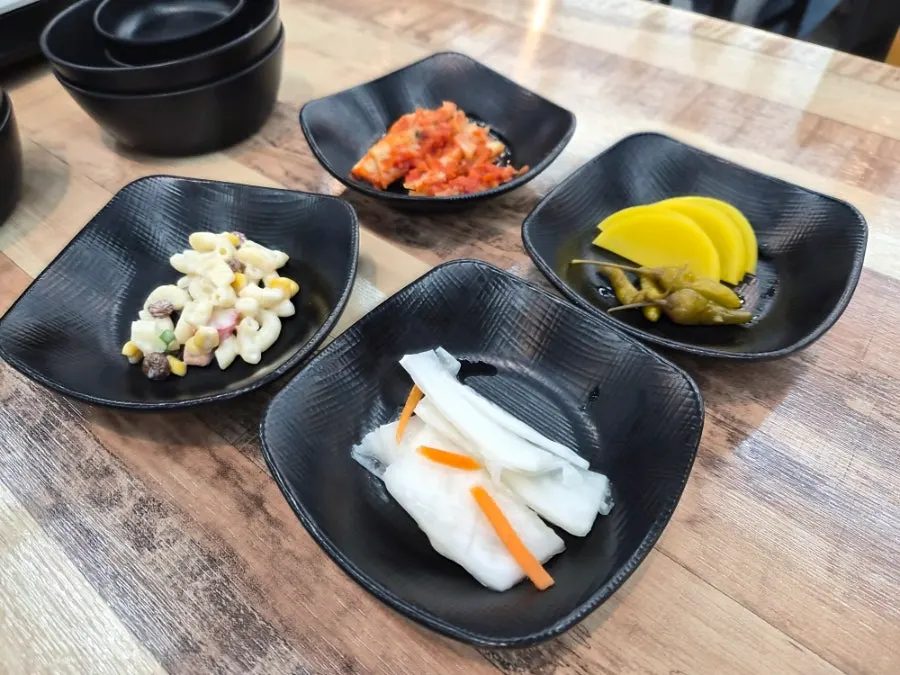 Basic side dishes with white kimchi