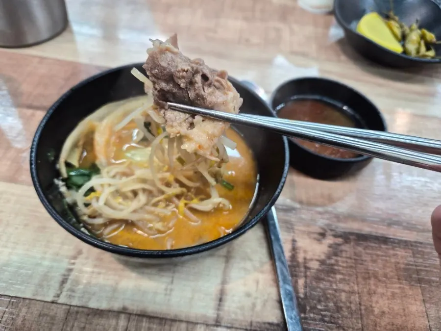Hot pot with sujebi and glass noodles