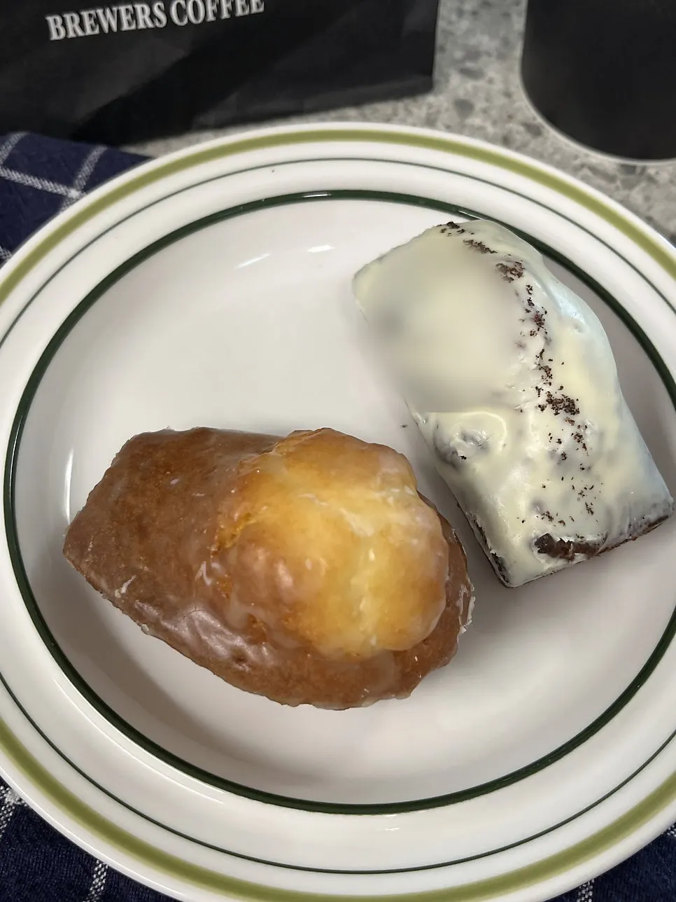 Financier with americano at Brewers Coffee
