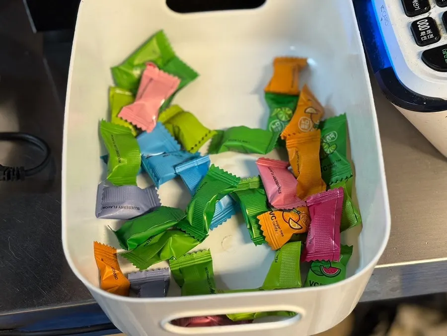 Vietnamese candy offered at the checkout counter