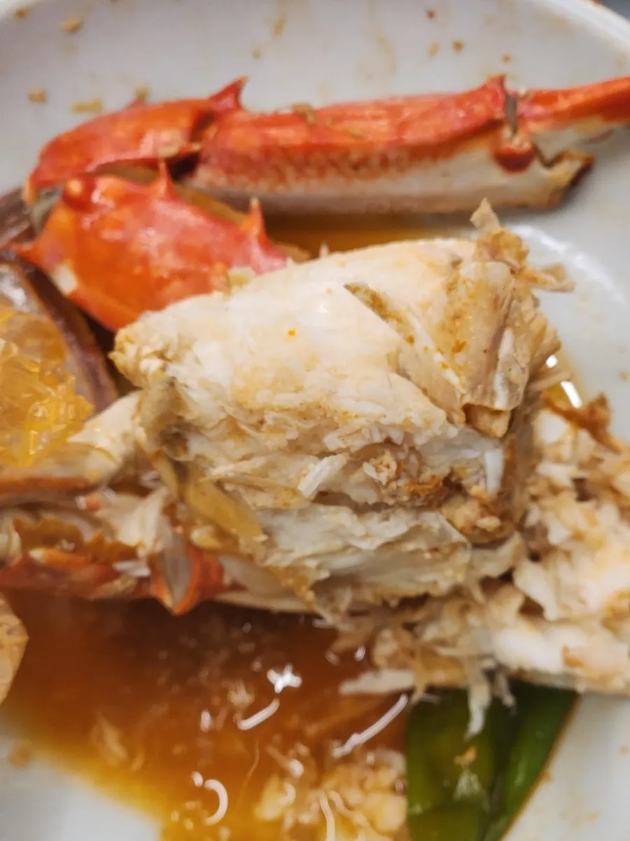 Crab body packed full of meat