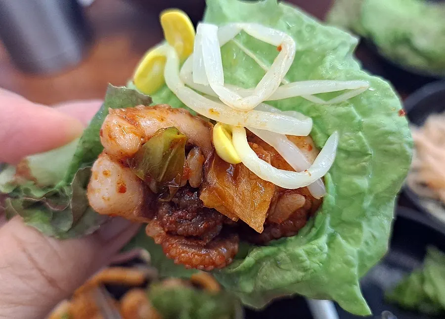 불맛 쭈꾸미와 밥 조합