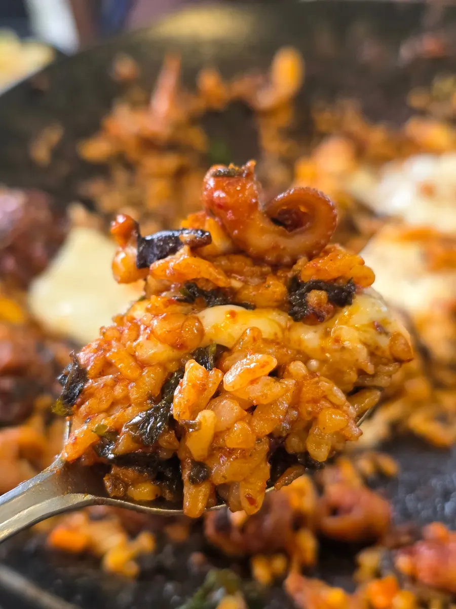 Fried rice with added cheese