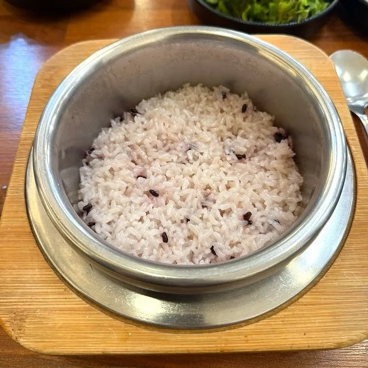 Close-up of the freshly served jjukkumi stir-fry