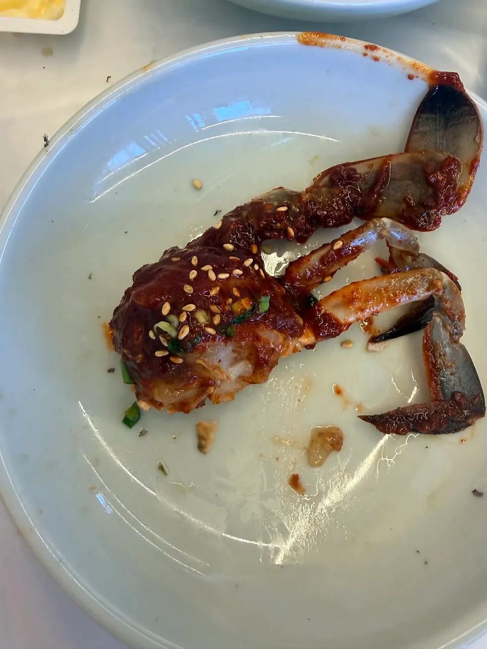 Spicy-marinated crab coated in seasoning