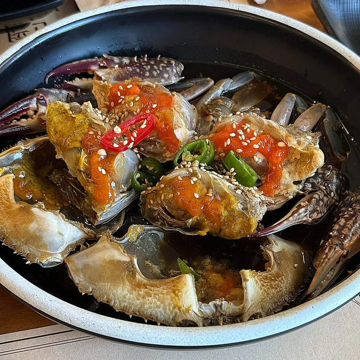 Yeonpyeong soy-marinated female crab packed with roe