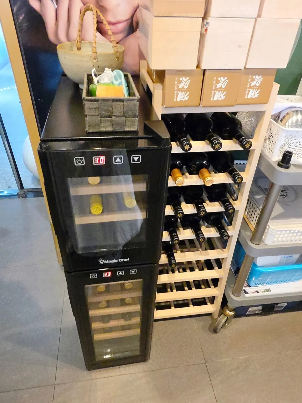 Wine display available to enjoy at the restaurant