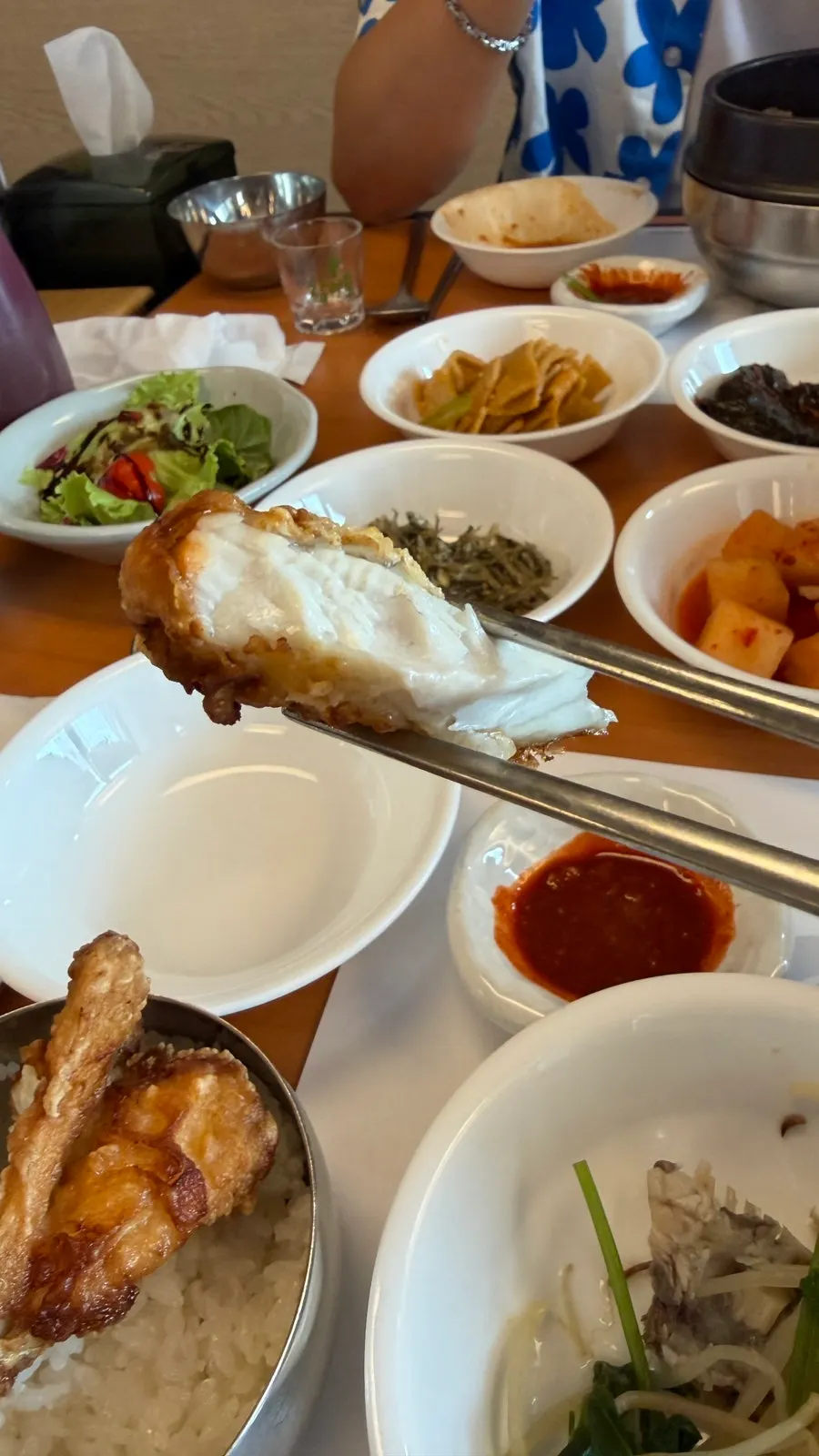 젓가락으로 가른 복가라아게 속살
