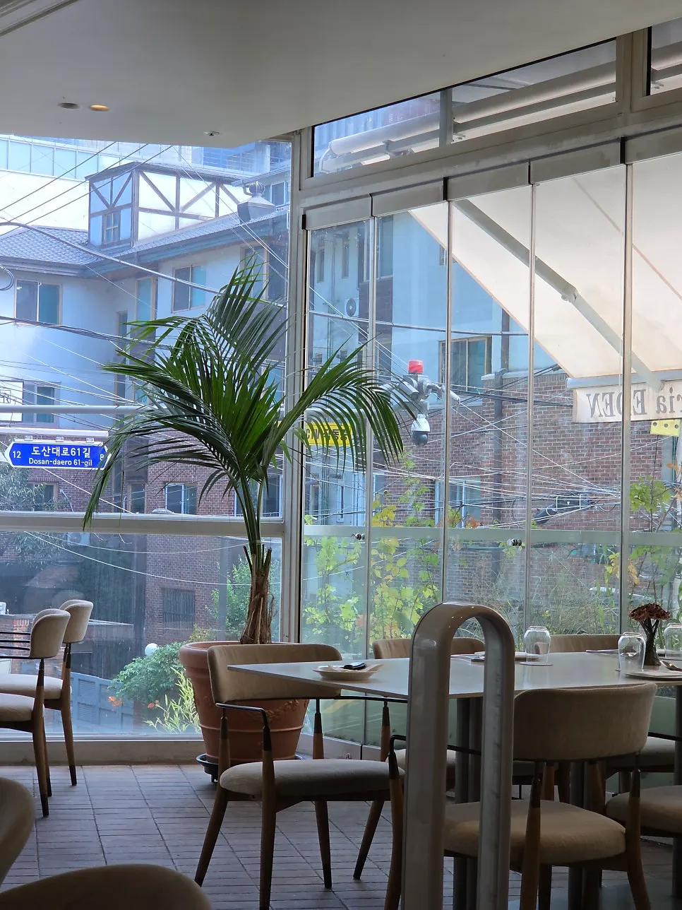 Brunch plating and floor-to-ceiling window view
