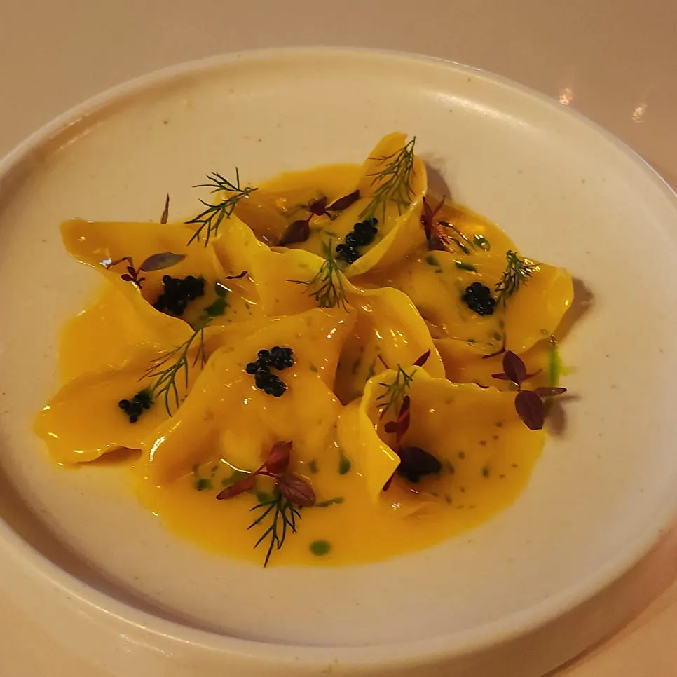 Fresh cod ravioli menu