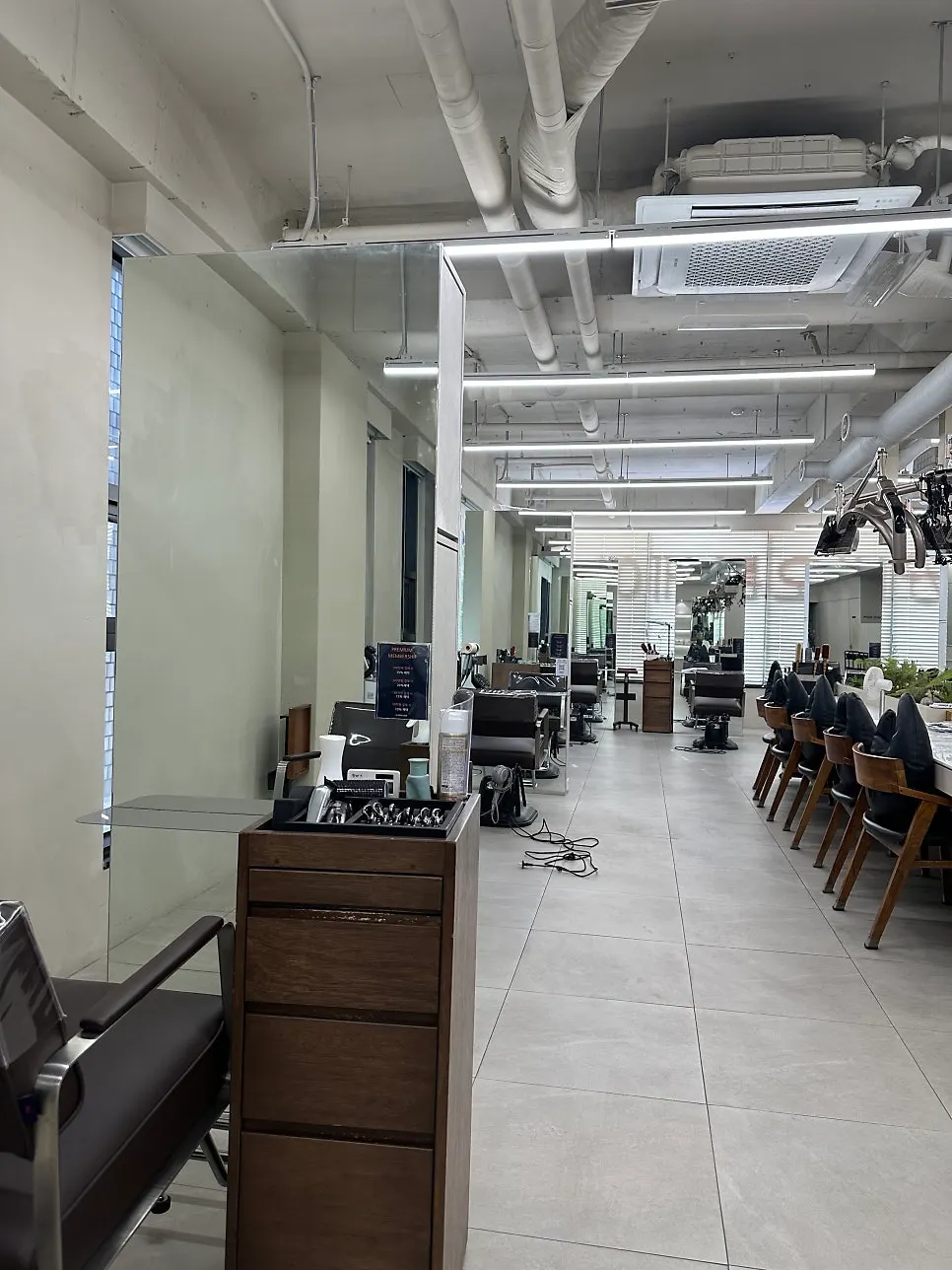 Waiting area inside the salon