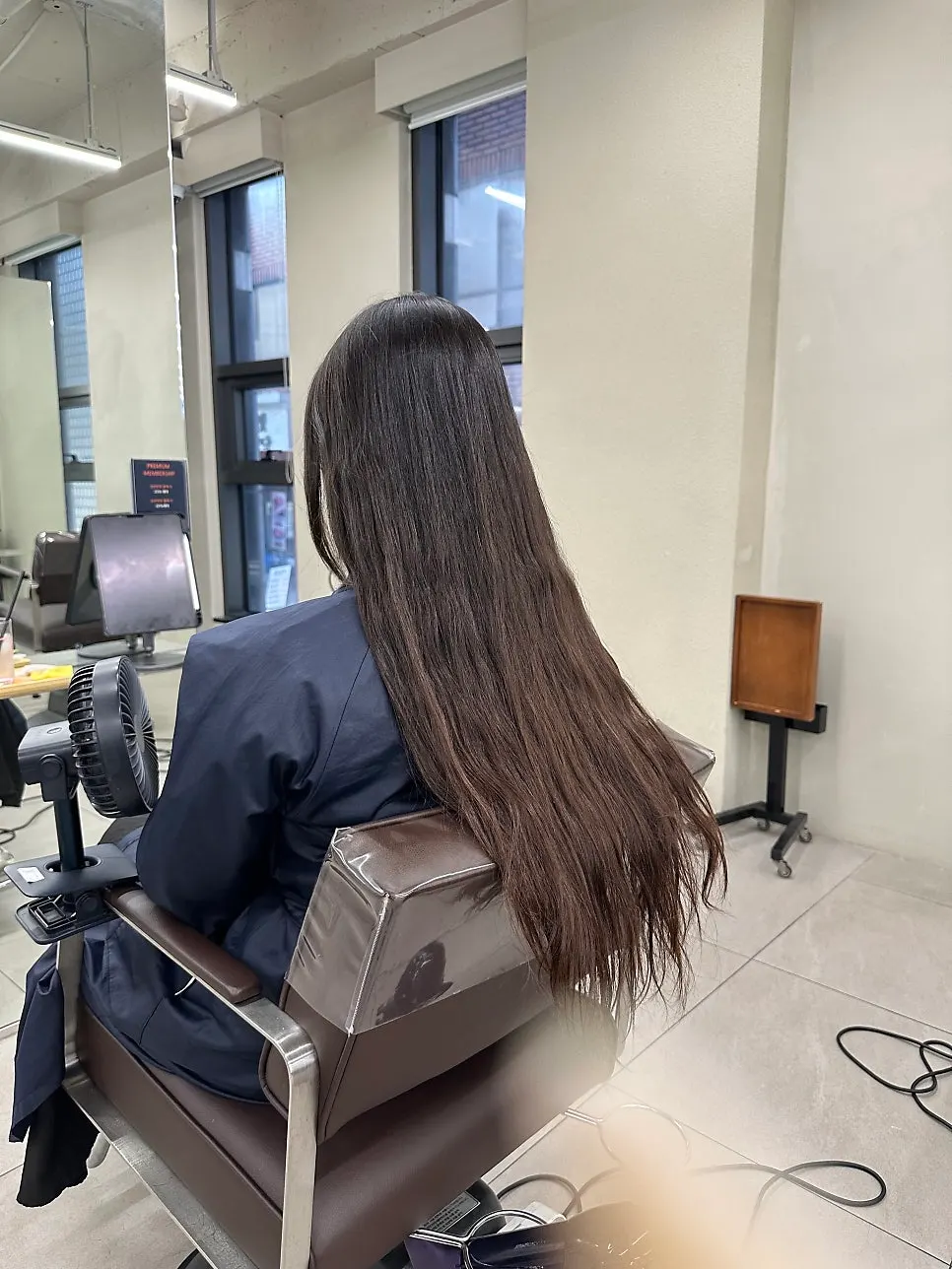 Back view of long, neglected hair