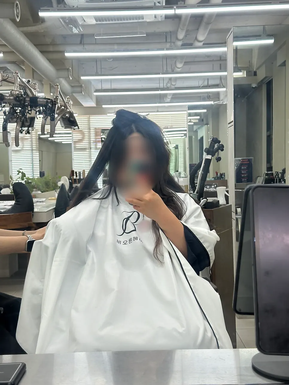 Perm rods being wound during the process