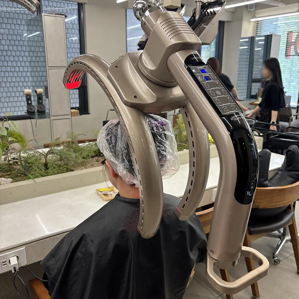 Hair during the keratin protein penetration step